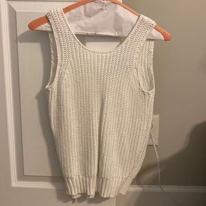 Cotton by Autumn Cashmere XS Off White Knit Tank Top